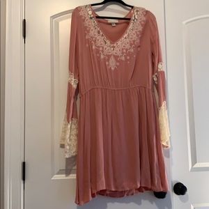 Pink boho dress